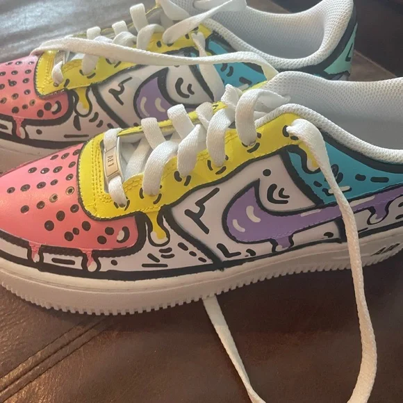 Nike Multicolor Graphic Sneakers Air Force 1 - CUSTOM PAINTING - Picture 4 of 9